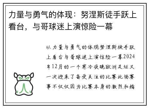 力量与勇气的体现：努涅斯徒手跃上看台，与哥球迷上演惊险一幕